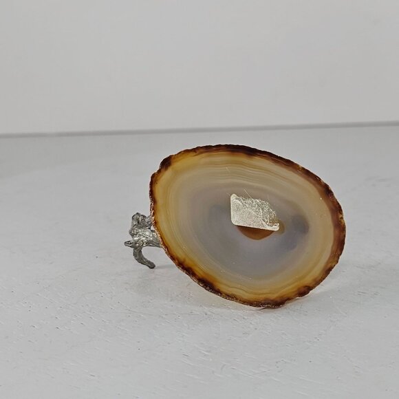 Miniature Pewter Billy Goat Figurine On Agate Base - Picture 5 of 8